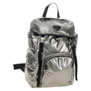 PRADA Backpack PVC Canvas Silver Auth 184815M-1