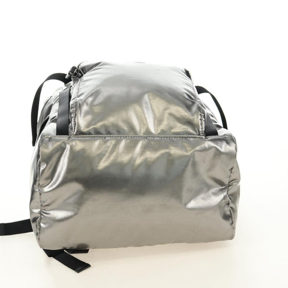 PRADA Backpack PVC Canvas Silver Auth 184815M
