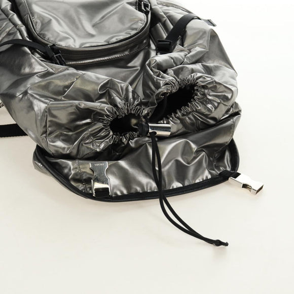 PRADA Backpack PVC Canvas Silver Auth 184815M