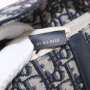 Christian Dior Trotter Canvas Saddle Shoulder Bag Navy Gold Auth 184816SAM-11