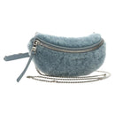 Miu Miu Chain Shoulder Bag fur Blue Silver Auth 184817M-1