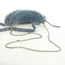 Miu Miu Chain Shoulder Bag fur Blue Silver Auth 184817M-9