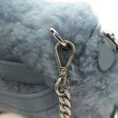 Miu Miu Chain Shoulder Bag fur Blue Silver Auth 184817M-17