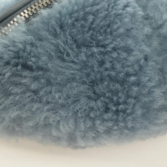Miu Miu Chain Shoulder Bag fur Blue Silver Auth 184817M