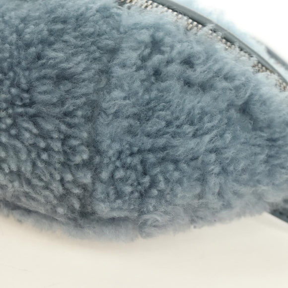 Miu Miu Chain Shoulder Bag fur Blue Silver Auth 184817M