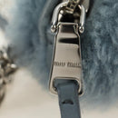 Miu Miu Chain Shoulder Bag fur Blue Silver Auth 184817M-23