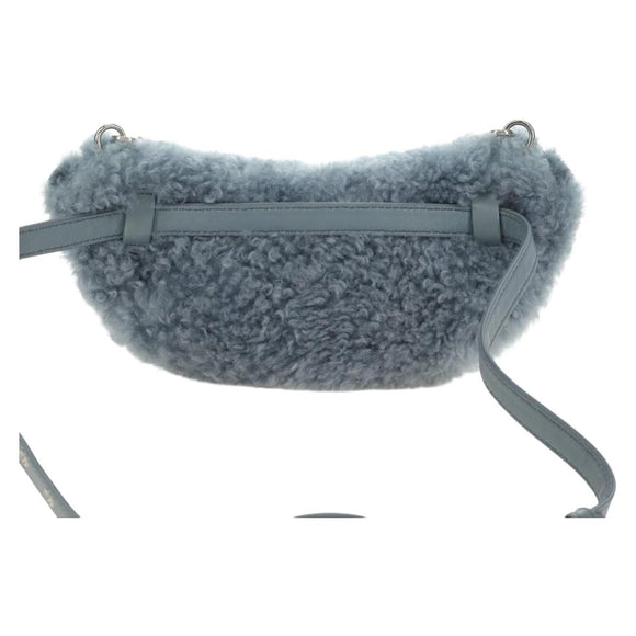 Miu Miu Chain Shoulder Bag fur Blue Silver Auth 184817M
