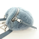 Miu Miu Chain Shoulder Bag fur Blue Silver Auth 184817M-3
