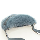 Miu Miu Chain Shoulder Bag fur Blue Silver Auth 184817M-14