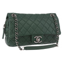 CHANEL Chain Matelasse 25 Shoulder Bag Caviar Skin Green CC Auth 184818SAV-1