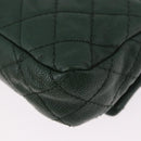 CHANEL Chain Matelasse 25 Shoulder Bag Caviar Skin Green CC Auth 184818SAV-18