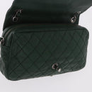 CHANEL Chain Matelasse 25 Shoulder Bag Caviar Skin Green CC Auth 184818SAV-22