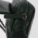 CHANEL Chain Matelasse 25 Shoulder Bag Caviar Skin Green CC Auth 184818SAV-9