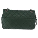 CHANEL Chain Matelasse 25 Shoulder Bag Caviar Skin Green CC Auth 184818SAV-2