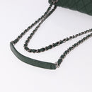 CHANEL Chain Matelasse 25 Shoulder Bag Caviar Skin Green CC Auth 184818SAV-7