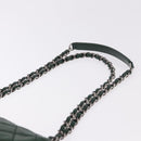 CHANEL Chain Matelasse 25 Shoulder Bag Caviar Skin Green CC Auth 184818SAV-14