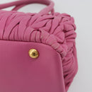 Miu Miu Matelasse Hand Bag Leather Pink Gold Auth 184819A-12