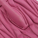 Miu Miu Matelasse Hand Bag Leather Pink Gold Auth 184819A-14