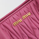 Miu Miu Matelasse Hand Bag Leather Pink Gold Auth 184819A-15