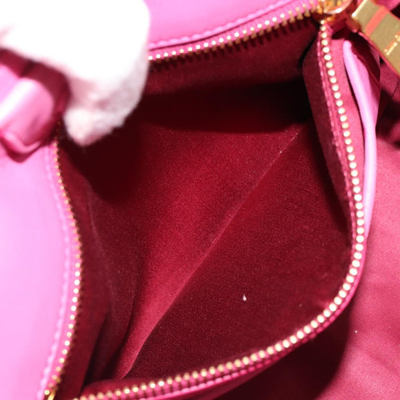 Miu Miu Matelasse Hand Bag Leather Pink Gold Auth 184819A