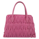 Miu Miu Matelasse Hand Bag Leather Pink Gold Auth 184819A-3