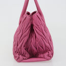 Miu Miu Matelasse Hand Bag Leather Pink Gold Auth 184819A-4