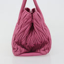 Miu Miu Matelasse Hand Bag Leather Pink Gold Auth 184819A-5