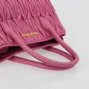 Miu Miu Matelasse Hand Bag Leather Pink Gold Auth 184819A-7
