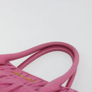 Miu Miu Matelasse Hand Bag Leather Pink Gold Auth 184819A-8
