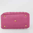 Miu Miu Matelasse Hand Bag Leather Pink Gold Auth 184819A-9