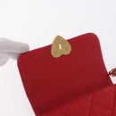 CHANEL Mini Matelasse 17 Chain Shoulder Bag Lamb Skin Red Gold CC Auth 184820SM-16