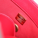 CHANEL Mini Matelasse 17 Chain Shoulder Bag Lamb Skin Red Gold CC Auth 184820SM-23