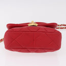 CHANEL Mini Matelasse 17 Chain Shoulder Bag Lamb Skin Red Gold CC Auth 184820SM-9