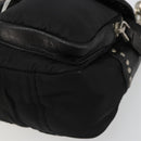 PRADA Chain Shoulder Bag Leather Black Silver Auth 184821V-10