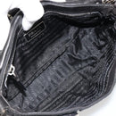 PRADA Chain Shoulder Bag Leather Black Silver Auth 184821V-18