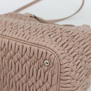 Miu Miu Matelasse Hand Bag Leather 2way Pink Silver Auth 184822SAM-9