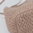 Miu Miu Matelasse Hand Bag Leather 2way Pink Silver Auth 184822SAM-16