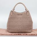 Miu Miu Matelasse Hand Bag Leather 2way Pink Silver Auth 184822SAM-12