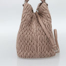Miu Miu Matelasse Hand Bag Leather 2way Pink Silver Auth 184822SAM-3