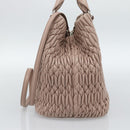 Miu Miu Matelasse Hand Bag Leather 2way Pink Silver Auth 184822SAM-4