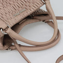 Miu Miu Matelasse Hand Bag Leather 2way Pink Silver Auth 184822SAM-7