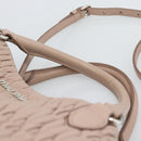 Miu Miu Matelasse Hand Bag Leather 2way Pink Silver Auth 184822SAM-14