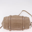 Miu Miu Hand Bag Leather 2way Beige Silver Auth 184823SAM-6