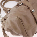 Miu Miu Hand Bag Leather 2way Beige Silver Auth 184823SAM-18