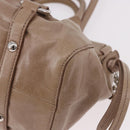 Miu Miu Hand Bag Leather 2way Beige Silver Auth 184823SAM-19