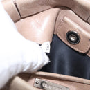 Miu Miu Hand Bag Leather 2way Beige Silver Auth 184823SAM-11