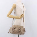 Miu Miu Hand Bag Leather 2way Beige Silver Auth 184823SAM-25