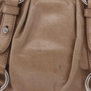 Miu Miu Hand Bag Leather 2way Beige Silver Auth 184823SAM-3