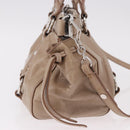 Miu Miu Hand Bag Leather 2way Beige Silver Auth 184823SAM-5