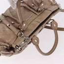 Miu Miu Hand Bag Leather 2way Beige Silver Auth 184823SAM-7